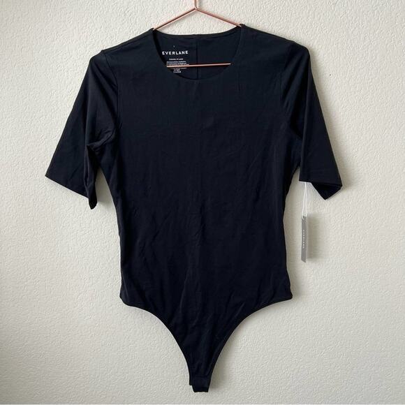 Everlane The Short Sleeve Crew Neck Bodysuit thong black - Picture 4 of 12